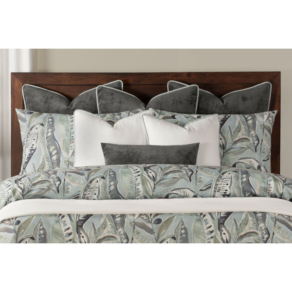 Siscovers Tropical Print BlueGrey Duvet Cover Set Wayfair